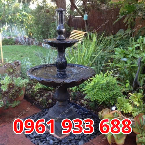 Đài phun nước đá đen kim sa 