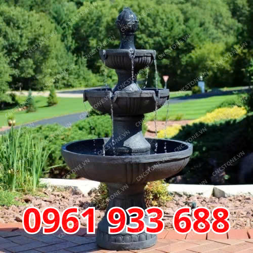 Đài phun nước đá đen kim sa 