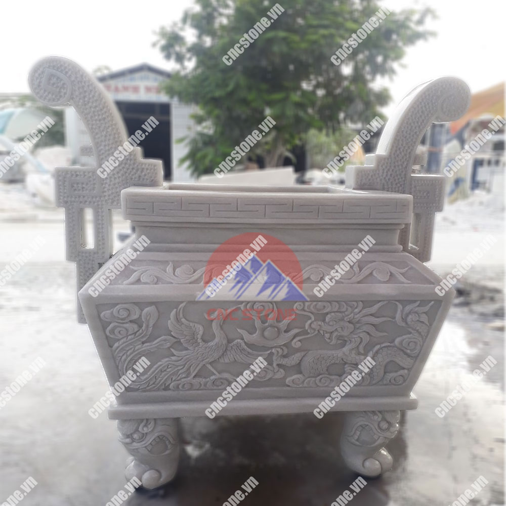 lư hương đá bằng đá trắng tại cncstone