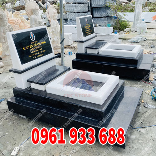 Mộ Tam Cấp phối hai màu đá