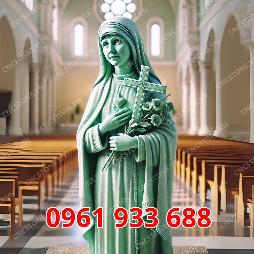 Tượng Thánh Teresa bằng đá xanh Ấn Độ