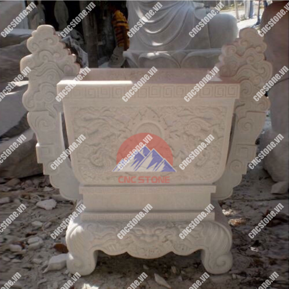 Lư hương đá trắng đẹp tại CNCStone